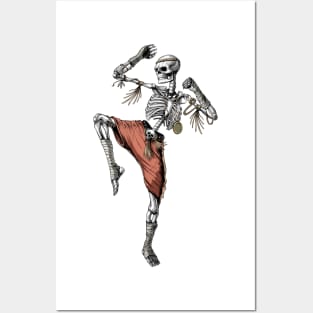 Muay Thai Skeleton Posters and Art